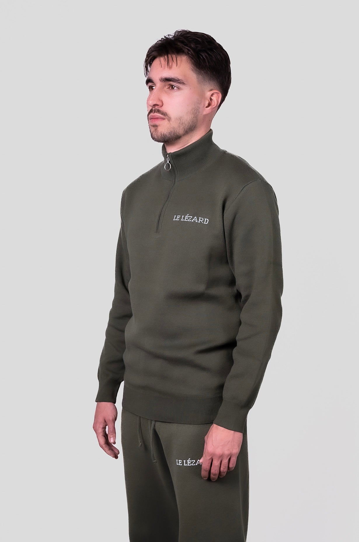 HALF-ZIP -TRICOT JACQUARD- (Vert)